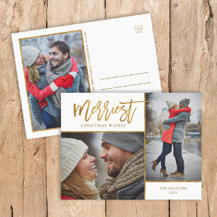 Cartes Pour Fêtes Annuelles Merriest Faux Gold Foil 3 Photo