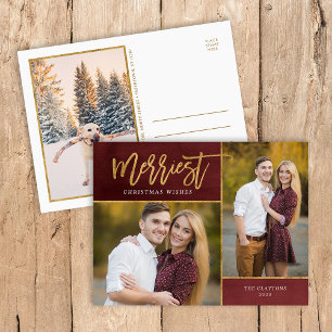 Cartes Pour Fêtes Annuelles Merriest Faux Gold Foil 3 Photo