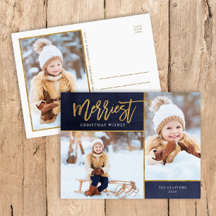 Cartes Pour Fêtes Annuelles Merriest Faux Gold Foil 3 Photo