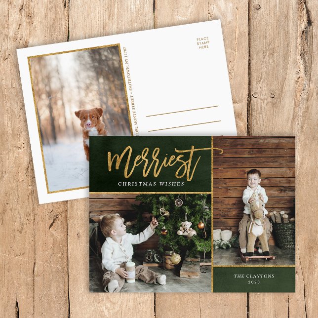 Cartes Pour Fêtes Annuelles Merriest Faux Gold Foil 3 Photo (Créateur téléchargé)