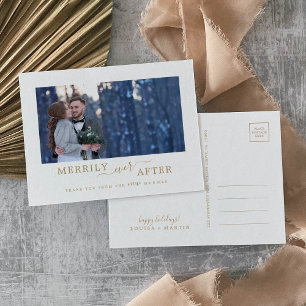 Cartes Pour Fêtes Annuelles Merrily d'or minimale jamais après le Merci nouvel