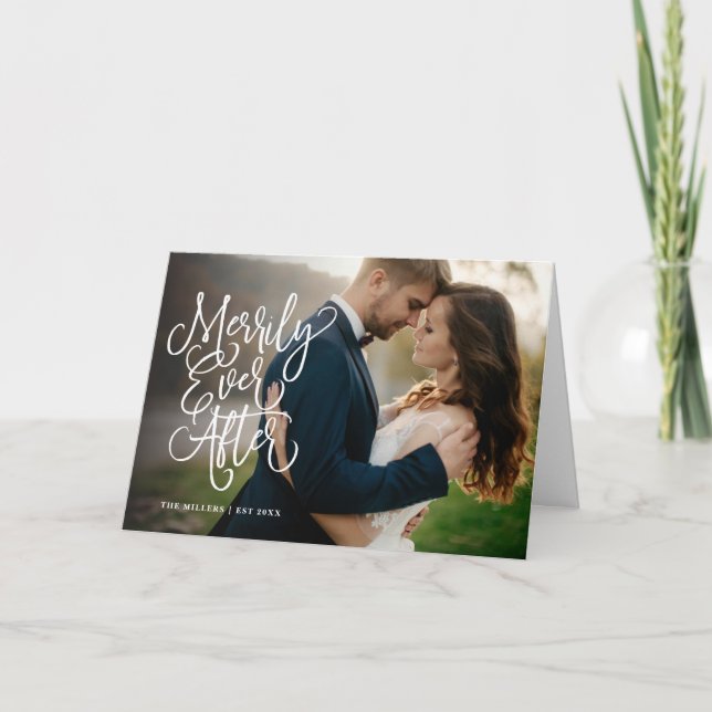 Cartes Pour Fêtes Annuelles Merrily Ever After Photo de vacances complet | Mer (Devant)