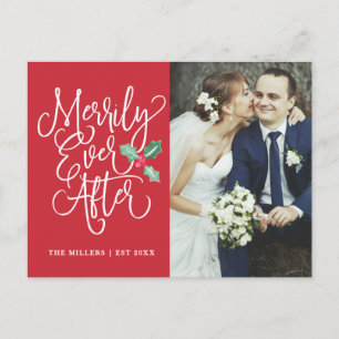 Cartes Pour Fêtes Annuelles Merrily Ever After Photo de vacances Merci