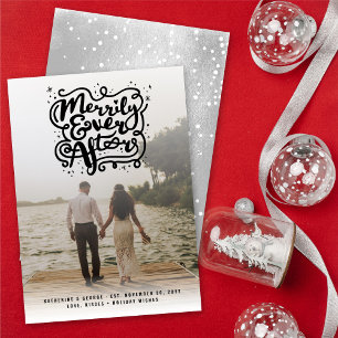 Cartes Pour Fêtes Annuelles Merrily Ever Après Knot & Sparkles Photo Mariage