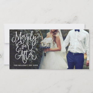 Cartes Pour Fêtes Annuelles Merrily Jamais après les vacances Mariage photo co