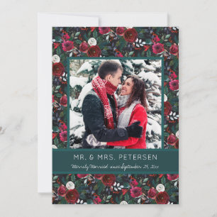 Cartes Pour Fêtes Annuelles Merrily mariée Green Bourgogne Photo de Noël