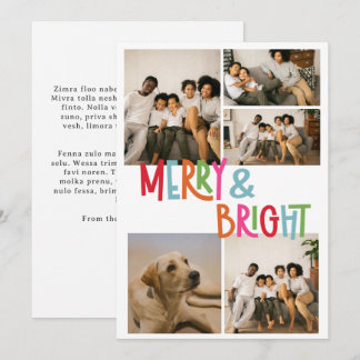 Cartes Pour Fêtes Annuelles Merry And Bright Christmas Personalized Photo