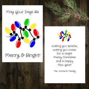 Cartes Pour Fêtes Annuelles Merry and Bright Plat