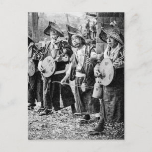 Cartes Pour Fêtes Annuelles Merry Band of Musicians in Old Japan Vintage Music