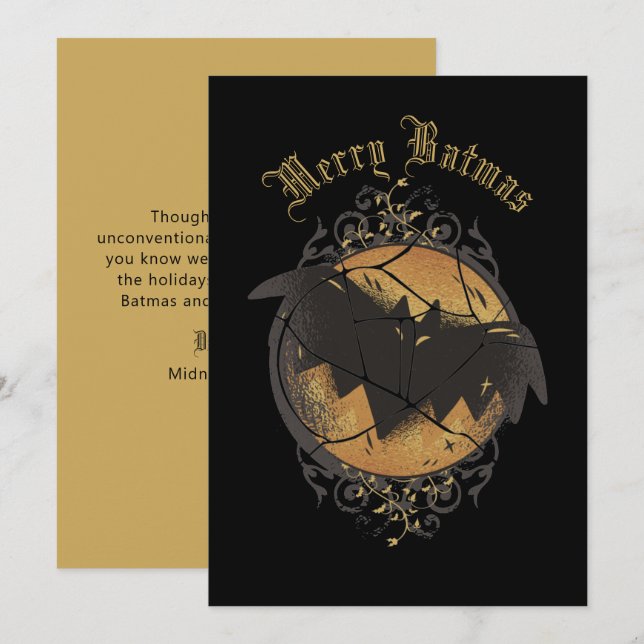 Cartes Pour Fêtes Annuelles Merry Batmas Bat Christmas Holiday Card (Devant / Derrière)