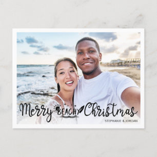 Cartes Pour Fêtes Annuelles Merry Beachy Noël fun photo de vacances