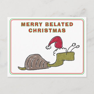 Cartes Pour Fêtes Annuelles Merry Belated Christmas Snail Late Christmas