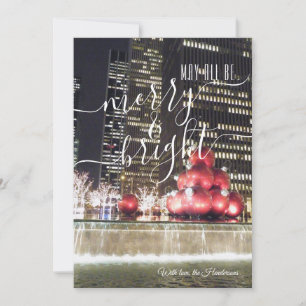 Cartes Pour Fêtes Annuelles Merry & Bright New York City Christmas Photographi