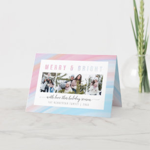 Cartes Pour Fêtes Annuelles Merry & Bright Pastel Christmas 3 Photo Collage