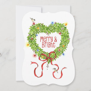Cartes Pour Fêtes Annuelles Merry & Bright Wreath