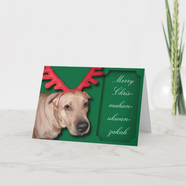Cartes Pour Fêtes Annuelles Merry Chrismahanukwanzakah (Devant)