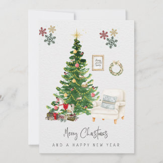Cartes Pour Fêtes Annuelles Merry Chrismas And Happy New Year Holiday Card