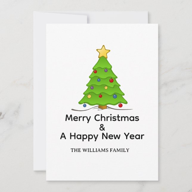 Cartes Pour Fêtes Annuelles Merry Christmas And A Happy New Year (Devant)