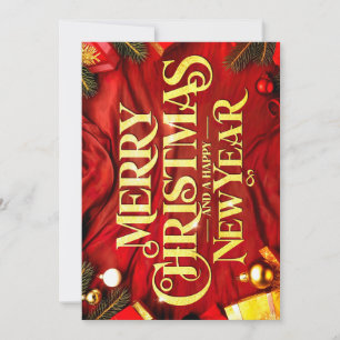 Cartes Pour Fêtes Annuelles "Merry Christmas and a Happy New Year"