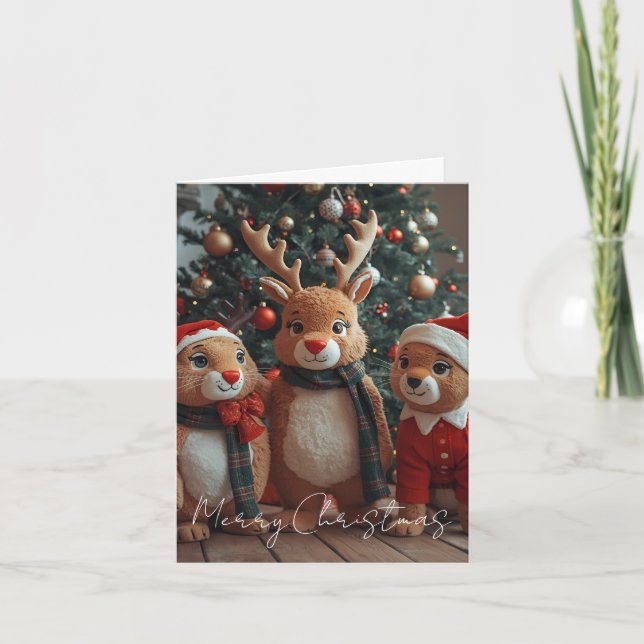 Cartes Pour Fêtes Annuelles Merry Christmas Animal Christmas Card (Devant)
