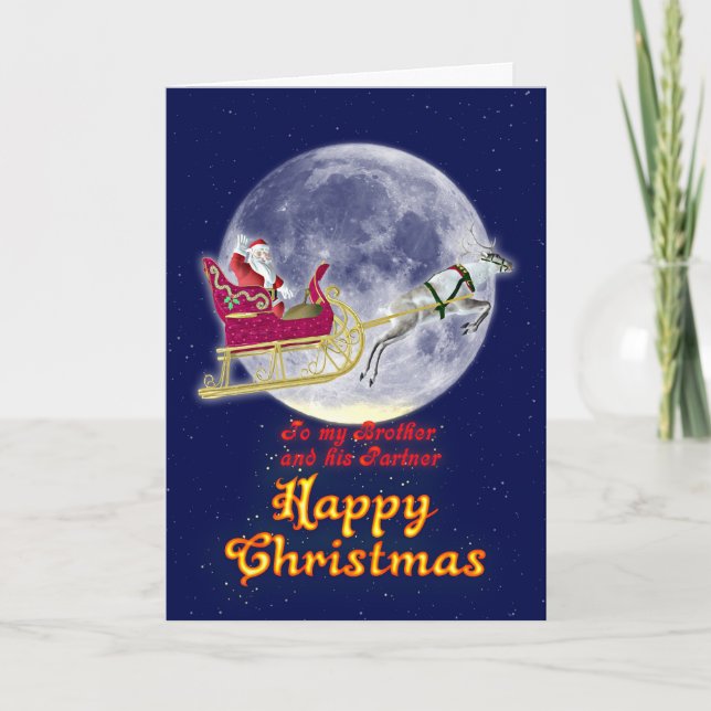 Cartes Pour Fêtes Annuelles Merry Christmas brother and partner (Devant)