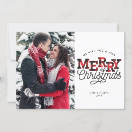 Cartes Pour Fêtes Annuelles MERRY Christmas Buffalo Plaid Photo Holiday