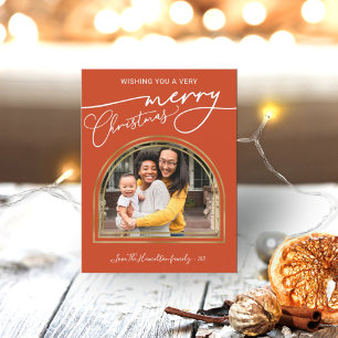 Cartes Pour Fêtes Annuelles Merry Christmas Calligraphy Arch Frame