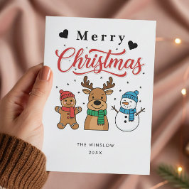 Cartes Pour Fêtes Annuelles Merry Christmas Card – Custom Name & Year, Modern