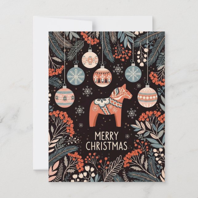 Cartes Pour Fêtes Annuelles Merry Christmas Card With Ornaments (Devant)