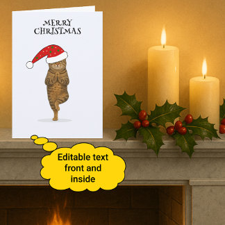 Cartes Pour Fêtes Annuelles Merry Christmas cat yoga