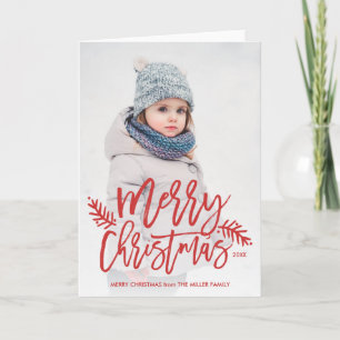 Cartes Pour Fêtes Annuelles Merry Christmas Chic Hand Lettered Holiday