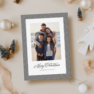 Cartes Pour Fêtes Annuelles Merry Christmas classic houndstooth one photo