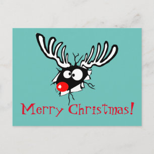 Cartes Pour Fêtes Annuelles Merry Christmas ! Crazy Red Nosed