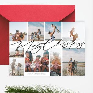 Cartes Pour Fêtes Annuelles MERRY CHRISTMAS élégant   9 Collage photo   Modern