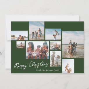 Cartes Pour Fêtes Annuelles MERRY CHRISTMAS Green   9 Collage de photos   Mode