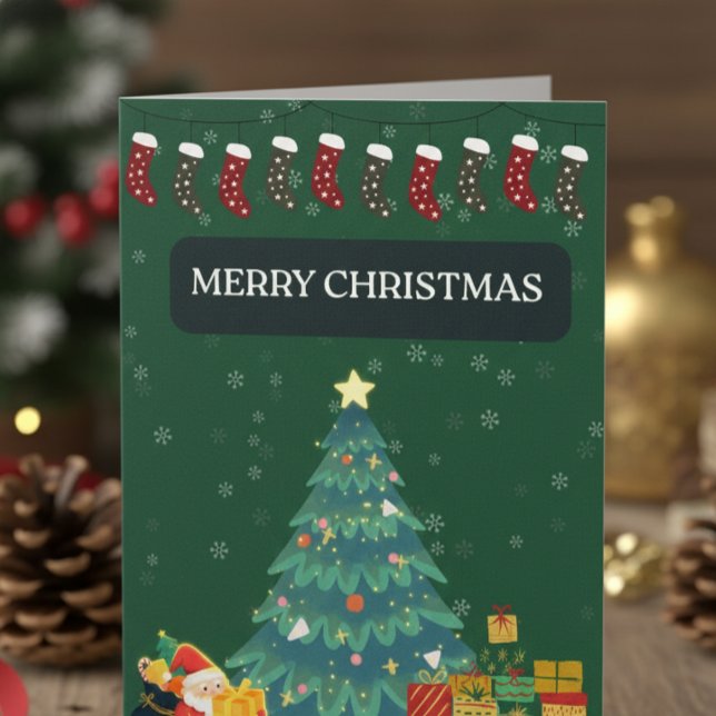 Cartes Pour Fêtes Annuelles Merry Christmas Greetings Card (Christmas Wishing Card)