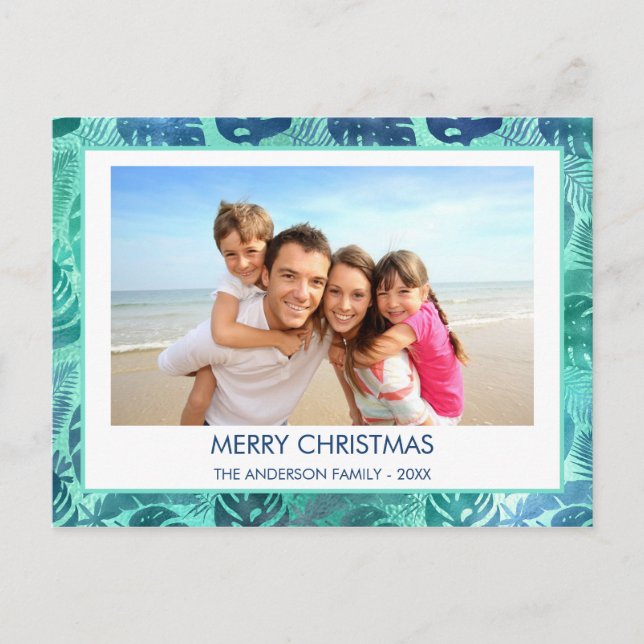 CARTES POUR FÊTES ANNUELLES MERRY CHRISTMAS HAWAIIAN TROPICAL BEACH PHOTO (Devant)