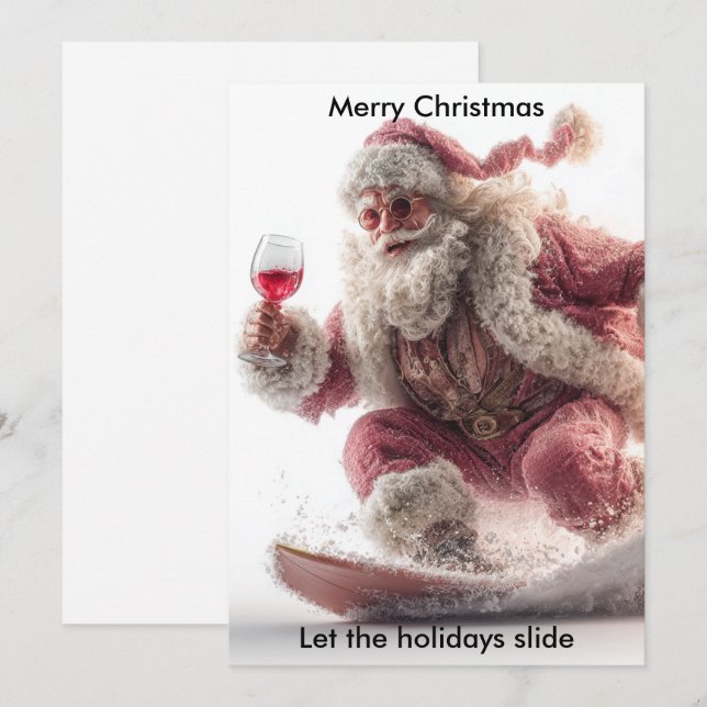 Cartes Pour Fêtes Annuelles Merry Christmas Humor Santa | Holidays greeting  (Devant / Derrière)