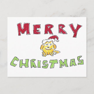 Cartes Pour Fêtes Annuelles Merry Christmas Little Yellow Lab Puppy Cartoon