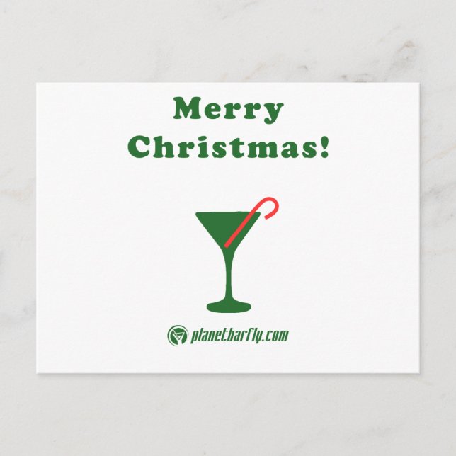 Cartes Pour Fêtes Annuelles Merry Christmas Martini with Candy Cane (Devant)
