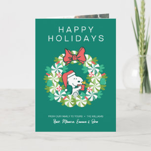 Cartes Pour Fêtes Annuelles Merry Christmas Peppermenthe Holiday Wreath