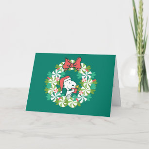 Cartes Pour Fêtes Annuelles Merry Christmas Peppermenthe Holiday Wreath