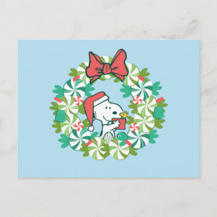 Cartes Pour Fêtes Annuelles Merry Christmas Peppermenthe Holiday Wreath