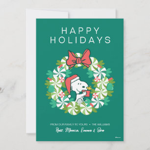 Cartes Pour Fêtes Annuelles Merry Christmas Peppermenthe Holiday Wreath