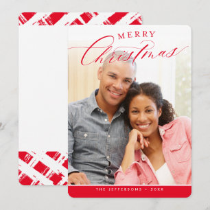 Cartes Pour Fêtes Annuelles MERRY CHRISTMAS PHOTO moderne mignon calligraphie 