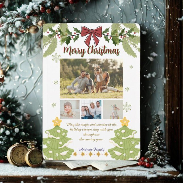 Cartes Pour Fêtes Annuelles Merry Christmas Pineneedle (Créateur téléchargé)