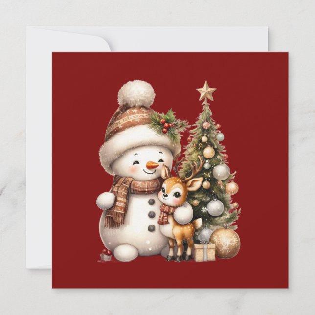 Cartes Pour Fêtes Annuelles Merry Christmas Postcard | Festive Holiday Greetin (Devant)
