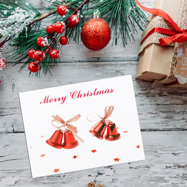 Cartes Pour Fêtes Annuelles Merry Christmas Red Bell ornaments (Créateur téléchargé)