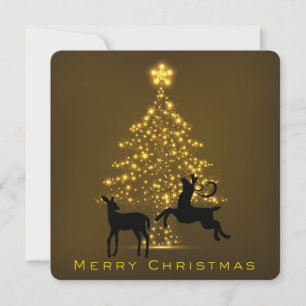 Cartes Pour Fêtes Annuelles Merry Christmas Silhouette Deer and Tree