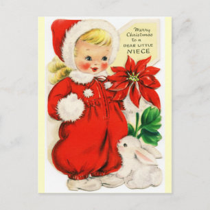 Cartes Pour Fêtes Annuelles Merry Christmas to a Dear Little Niece Vintage
